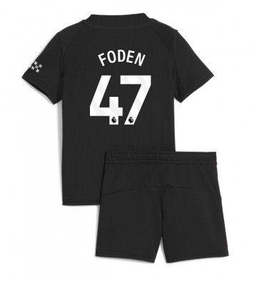 Manchester City Phil Foden #47 Udebanetrøje Børn 2025-26 Kortærmet (+ Korte bukser)